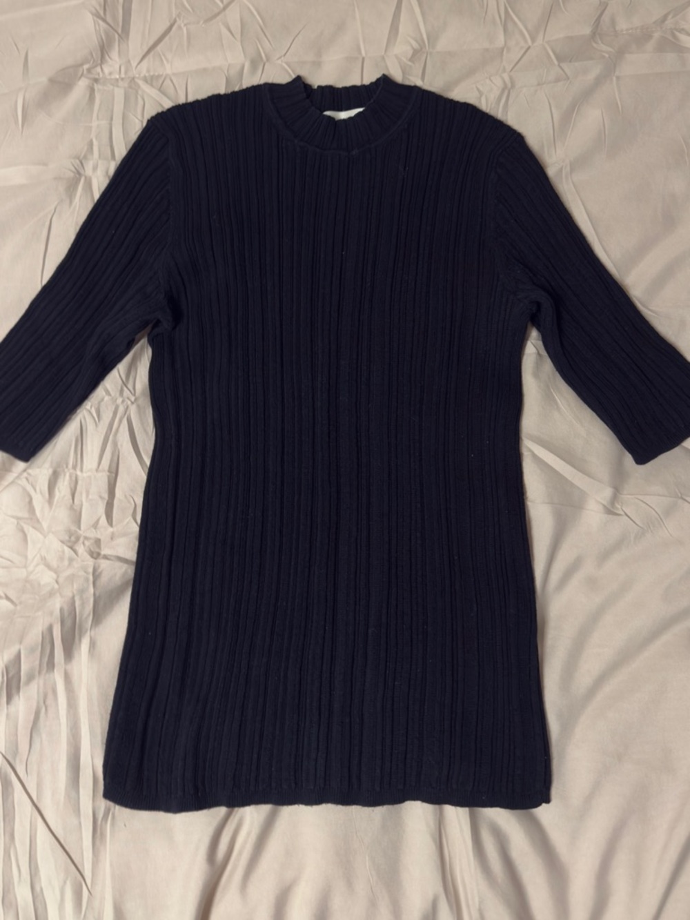 Vince Black Ribbed Short-Sleeve Crewneck Top